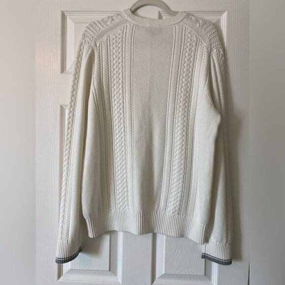 NWT Vince Cotton Cable Crew Sweater Off White Size M - Picture 6 of 10